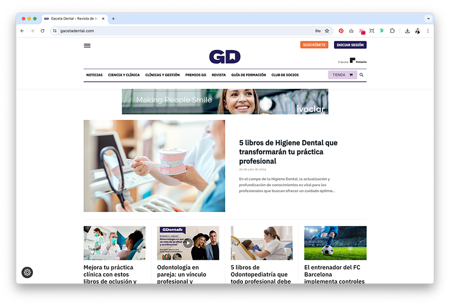 Web de Gaceta Dental